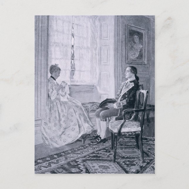 Washington und Mary Philipse Postkarte (Vorderseite)