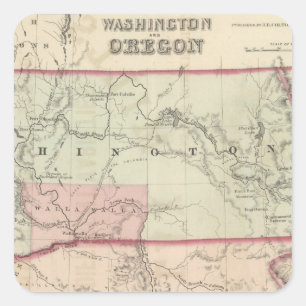Washington und Oregon und Idaho und Montana Quadratischer Aufkleber