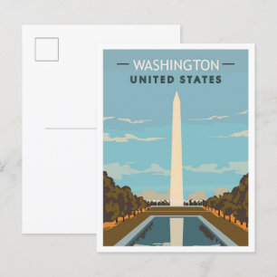 Washington United Staaten Art Vintage Travel Postkarte