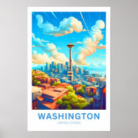 Washington United Staaten Travel Print