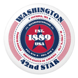 Washington US Staat Red White Blue Typografy Keramikknauf
