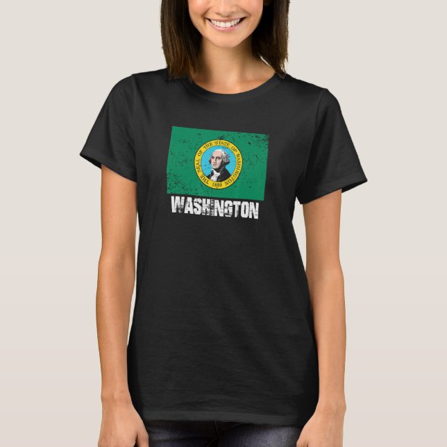 Washington US States America USA Washington Flag 1 T-Shirt (Vorderseite)