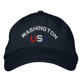 Washington USA bestickt Navy Blue Hat Bestickte Kappe
