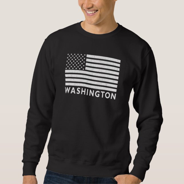 Washington USA Flag Washington American Flag US Ho Sweatshirt (Vorderseite)