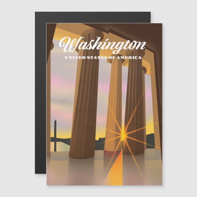 Washington USA Magnetkarte (Vorne/Hinten)