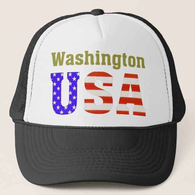 Washington USA! Truckerkappe (Vorderseite)