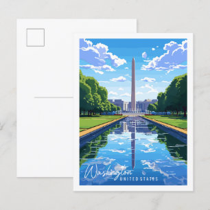 Washington USA Vintage-Reiseillustration Postkarte