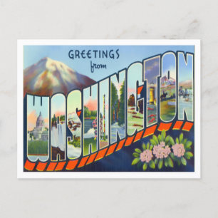 Washington Vintage Große Buchstaben Postkarte
