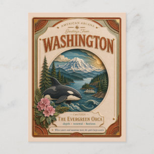 Washington Vintage Paper Cut American Arcana Postkarte