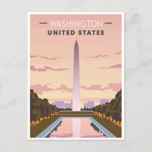 Washington Vintage Reise Bundesstaat Amerika Postkarte