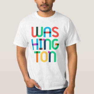 Washington Vintage Retro Farbige 80er Pop Art T-Shirt