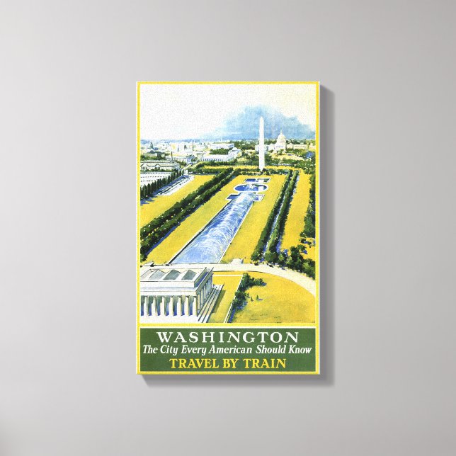 Washington Vintage Travel Poster restauriert Leinwanddruck (Vorderseite)