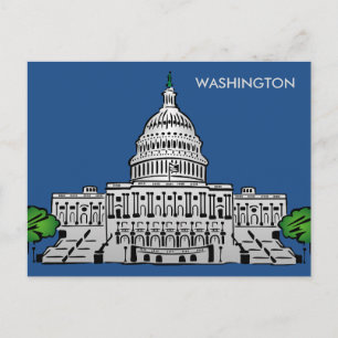 Washington Vintage Travel Tourism AdR Postkarte