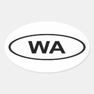 Washington "WA" Ovaler Aufkleber