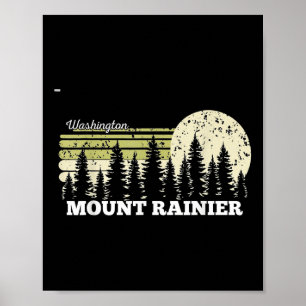 Washington Wandern Mount Rainier Bäume Natur Wald Poster