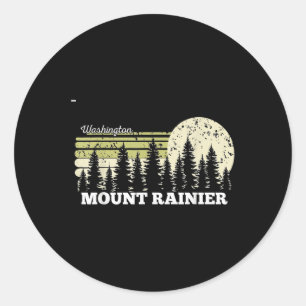 Washington Wandern Mount Rainier Bäume Natur Wald Runder Aufkleber