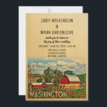 Washington Wedding Invitation Farm Barn Rustic Einladung<br><div class="desc">Vintage Washington Wedding Invitations mit diesem coolen Retro-Design aus der Mitte des Jahrhunderts ist der perfekte Weg,  um Gäste in Ihre Washington Hochzeit in Urlaubsort zu sammeln.</div>