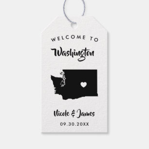Washington Wedding Welcome Bag Tags, Karte Geschenkanhänger