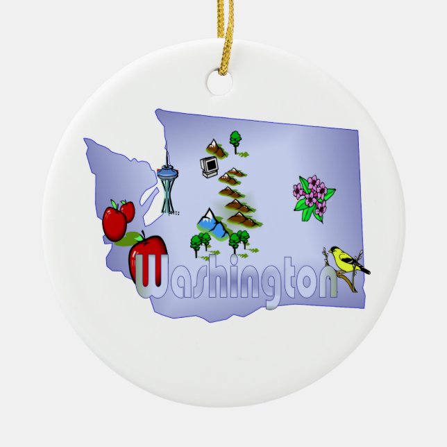 Washington-Weihnachtsbaum-Verzierung Keramik Ornament (Vorne)