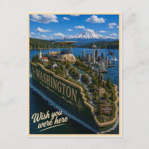 Washington Wish You Were Here State-Serie Postkarte