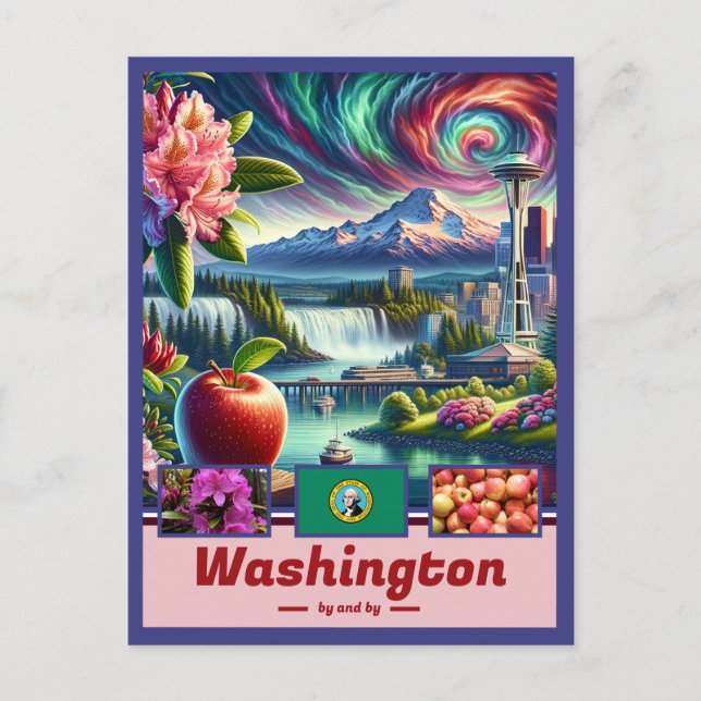 Washington Wonders Iconic Landscapes Postkarte (Vorderseite)