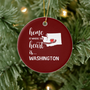 Washington Zuhause ist das Herz Keramik Ornament