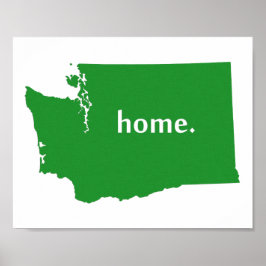 Washington Zuhause Silhouette Staat Map Poster