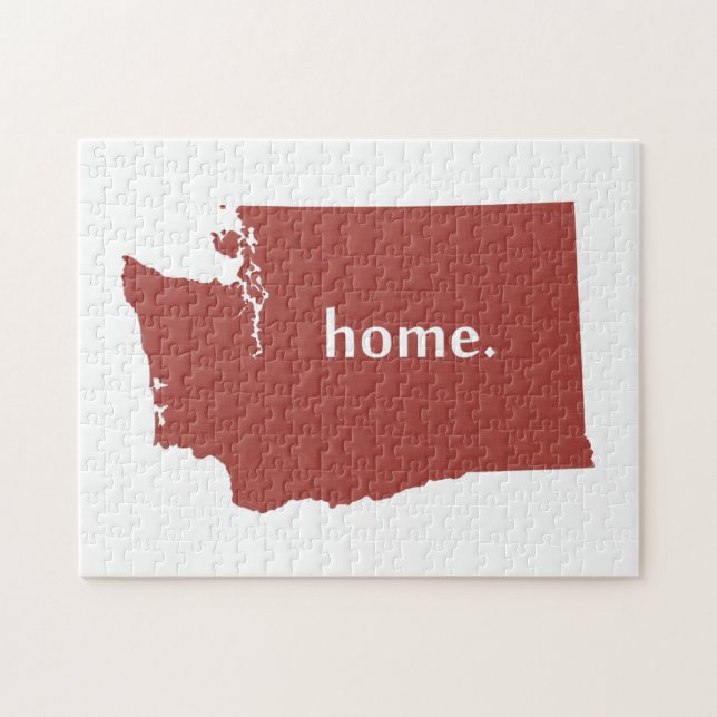 Washington Zuhause Silhouette Staat Map Puzzle (Horizontal)