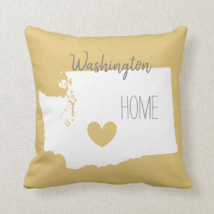 Washington Zuhause Staat Map Liebe Kissen