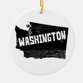 Washington-Zuhause-Vintage beunruhigte Karte Keramik Ornament