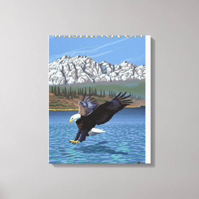 WashingtonDiving Eagle Leinwanddruck (Vorderseite)