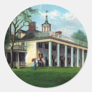 Washingtons Gehöft der Mount Vernon, VA Runder Aufkleber