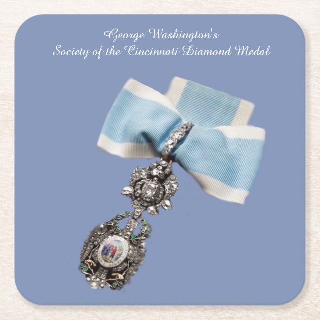 Washingtons Gesellschaft der Rechteckiger Pappuntersetzer (Vorderseite)