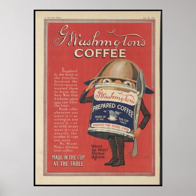 Washingtons Kaffee Poster (Vorne)