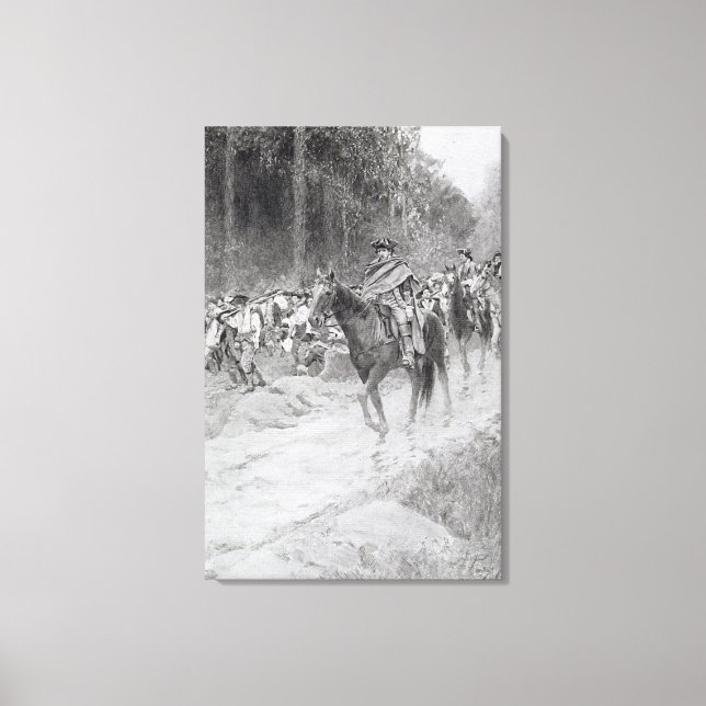 Washingtons Rückzug aus großen Wiesen Leinwanddruck (Vorderseite)