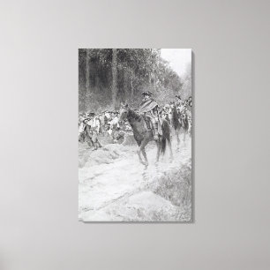 Washingtons Rückzug aus großen Wiesen Leinwanddruck