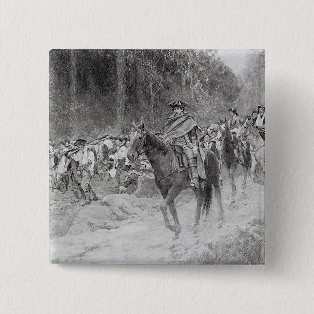 Washingtons Rückzug von den großen Wiesen Button (Vorderseite)