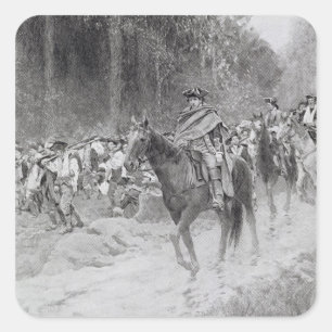 Washingtons Rückzug von den großen Wiesen Quadratischer Aufkleber