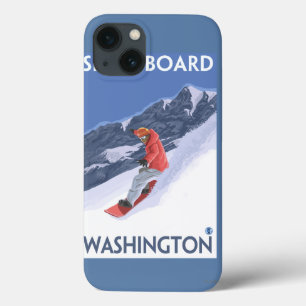 WashingtonSnowboarding Vintages Reise-Plakat Case-Mate iPhone Hülle