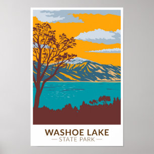 Washoe Lake Staat Park Nevada Vintag Poster
