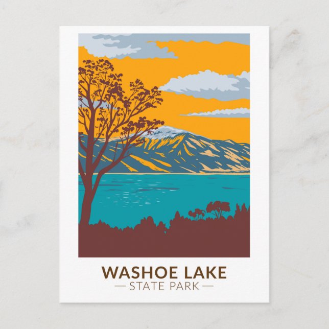 Washoe Lake Staat Park Nevada Vintag Postkarte (Vorderseite)