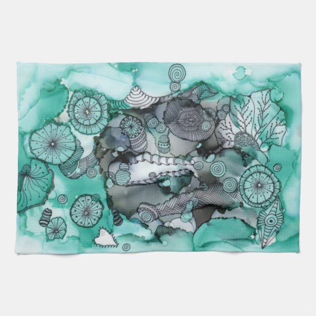 Washy grünes Geschirrtuch (Horizontal)