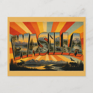 Wasilla Alaska Gletschersee Berg Kunst Postkarte