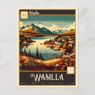Wasilla, Alaska VINTAG Postkarte