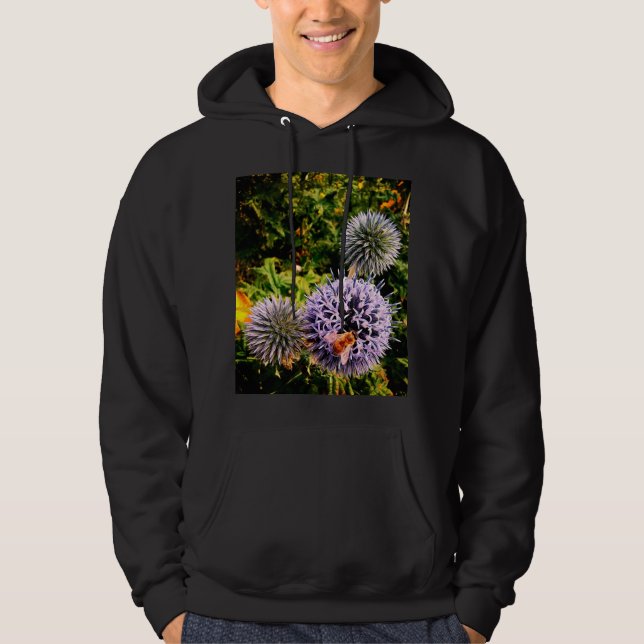 Wasp, auf blauen Blumen Hoodie (Vorderseite)