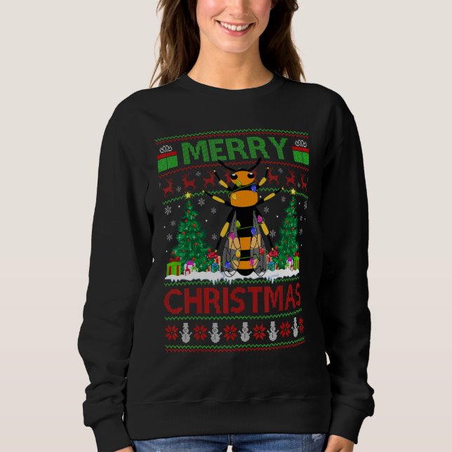 Wasp   Xmas Tree Ugly Santa Wasp Christmas Sweatshirt (Vorderseite)