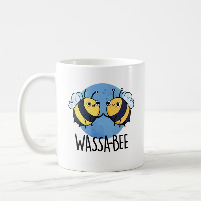 Wassabee Funny Wasabi Bee Pun Kaffeetasse (Links)