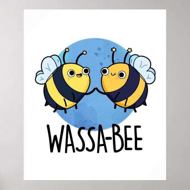 Wassabee Funny Wasabi Bee Pun Poster (Vorne)