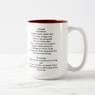 Wassail Rezept-Tasse Zweifarbige Tasse