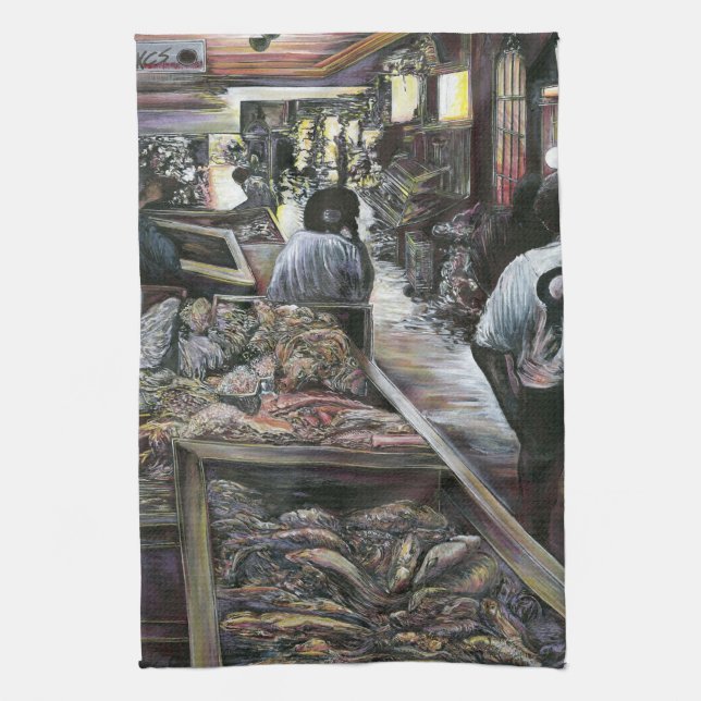 Wasser, aber geküsst mit Wüstenwind, Jerusalem Geschirrtuch (Vertikal)